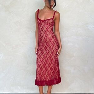Tiger Mist Red Lace Dress